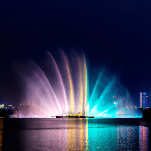 Dancing Fountain On The Lake